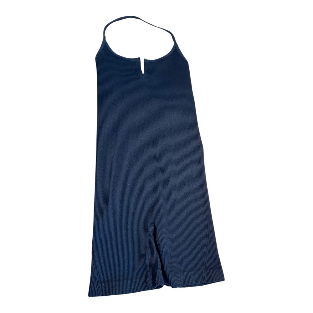 Spiritual Gangster Ribbed Halter Neck Unitard Navy Blue M L